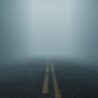 Misty, foggy road representing uncertainty and unpredictability